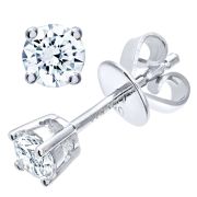 18CT WHITE GOLD 0.33CT DIAMOND SOLITAIRE EARRINGS