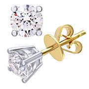 18CT YELLOW GOLD 1.00CT DIAMOND SOLITAIRE EARRINGS