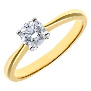 18CT YELLOW GOLD 0.50CT DIAMOND SOLITAIRE RING